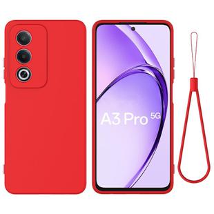 For OPPO A3 Pro 5G India Pure Color Liquid Silicone Shockproof Phone Case(Red)