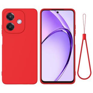 For OPPO A3x Pure Color Liquid Silicone Shockproof Phone Case(Red)