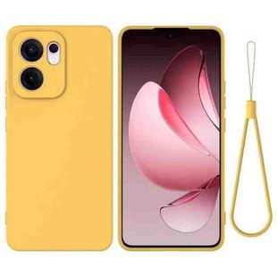 For OPPO Reno13 F 4G / 5G Pure Color Liquid Silicone Shockproof Phone Case(Yellow)