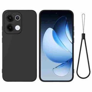 For OPPO Reno13 5G Global Pure Color Liquid Silicone Shockproof Phone Case(Black)