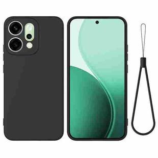 For OPPO Reno14 5G Global Solid Color Liquid Silicone Dropproof Full Coverage Phone Case(Black)