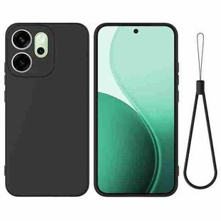 For OPPO Reno14 F 5G Solid Color Liquid Silicone Dropproof Full Coverage Phone Case(Black)