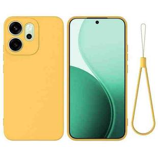 For OPPO Reno14 F 5G Solid Color Liquid Silicone Dropproof Full Coverage Phone Case(Yellow)