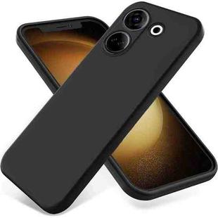 For Tecno Camon 20 Pro 4G Pure Color Liquid Silicone Shockproof Phone Case(Black)