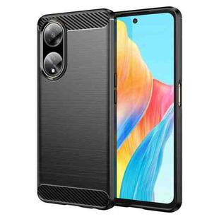 For OPPO A1 5G Brushed Texture Carbon Fiber TPU Phone Case(Black)