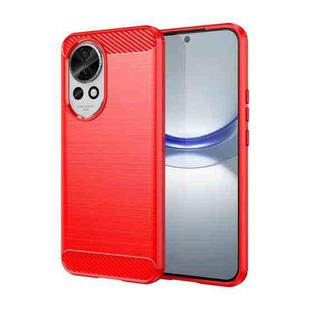 For Huawei nova 12 Brushed Texture Carbon Fiber TPU Phone Case(Red)