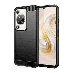 For Huawei nova Y72 Brushed Texture Carbon Fiber TPU Phone Case(Black)