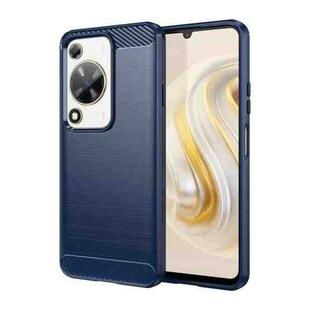 For Huawei nova Y72 Brushed Texture Carbon Fiber TPU Phone Case(Blue)