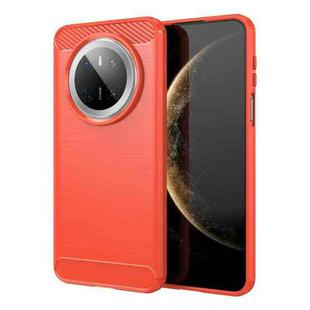 For Huawei Mate 70 Brushed Texture Carbon Fiber TPU Phone Case(Red)