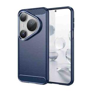 For Huawei Pura 80 Pro+ 5G Brushed Texture Carbon Fiber TPU Phone Case(Blue)