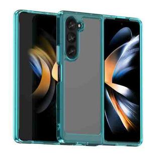 For Samsung Galaxy Z Fold5 Colorful Series Acrylic + TPU Phone Case(Transparent Blue)