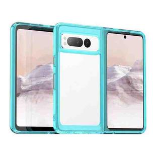 For Google Pixel Fold Colorful Series Acrylic + TPU Phone Case(Transparent Blue)