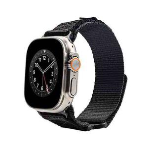 Nylon Two Section Watch Band For Apple Watch 8 45mm(Black)