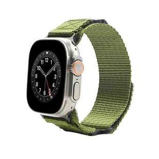 Nylon Two Section Watch Band For Apple Watch 6 44mm(Dark Green)