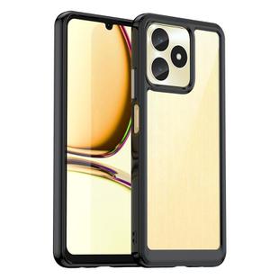 For Realme C51 Colorful Series Acrylic Hybrid TPU Phone Case(Black)