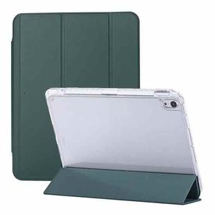 For iPad Pro 11 2022 / 2021 / 2020 3-Fold Lock Buckle Leather Smart Tablet Case(Deep Green)