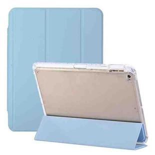 For iPad Air / Air 2 / 9.7 2017 / 2018 3-Fold Lock Buckle Leather Smart Tablet Case(Sky Blue)