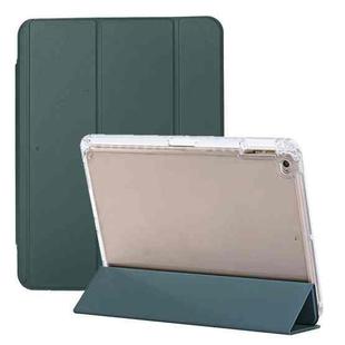 For iPad Air / Air 2 / 9.7 2017 / 2018 3-Fold Lock Buckle Leather Smart Tablet Case(Deep Green)