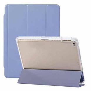 For iPad Air / Air 2 / 9.7 2017 / 2018 3-Fold Lock Buckle Leather Smart Tablet Case(Lavender Purple)