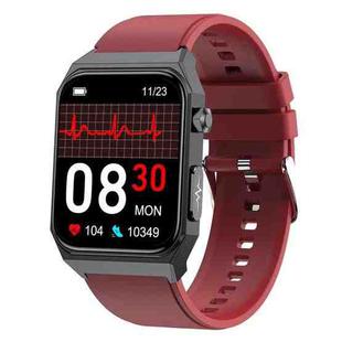 E530 1.91 inch IP68 Waterproof Silicone Band Smart Watch Supports ECG / Non-invasive Blood Sugar(Red)