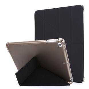 For iPad 9.7 (2018) & (2017) Airbag Deformation Horizontal Flip Leather Case with Holder & Pen Holder(Black)