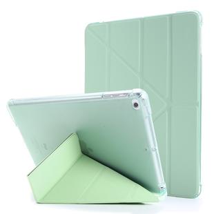For iPad 9.7 (2018) & (2017) Airbag Deformation Horizontal Flip Leather Case with Holder & Pen Holder(Mint Green)