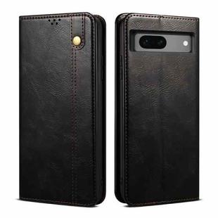 For Google Pixel 7a Oil Wax Crazy Horse Texture Leather Phone Case(Black)