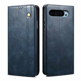 For Google Pixel 9 / 9 Pro Oil Wax Crazy Horse Texture Leather Phone Case(Blue)