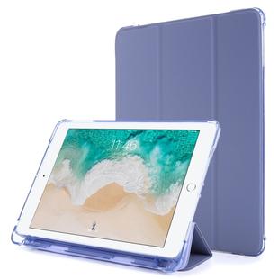 For iPad 9.7 (2018) & (2017) Airbag Horizontal Flip Leather Case with Three-fold Holder & Pen Holder(Purple)