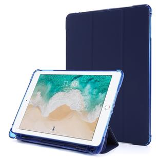 For iPad Air 2 Airbag Horizontal Flip Leather Case with Three-fold Holder & Pen Holder(Dark Blue)