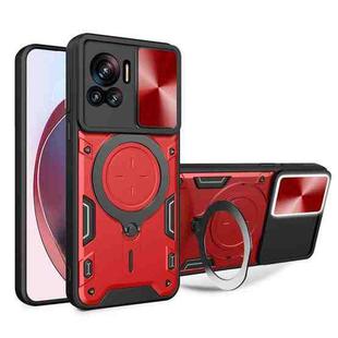 For Motorola Edge 30 Ultra CD Texture Sliding Camshield Magnetic Holder Phone Case(Red)