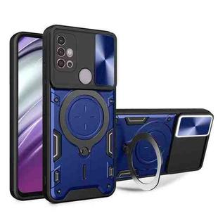 For Motorola Moto G30 / G20 / G10 CD Texture Sliding Camshield Magnetic Holder Phone Case(Blue)
