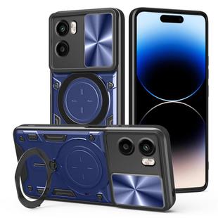 For Motorola Moto G05 CD Texture Sliding Camshield Magnetic Holder Phone Case(Blue)