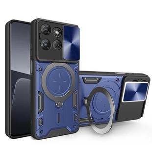 For Motorola Moto G Power 2025 CD Texture Sliding Camshield Magnetic Holder Phone Case(Blue)