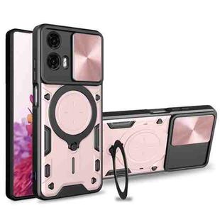 For Motorola Moto G24 Power CD Texture Sliding Camshield Magnetic Holder Phone Case(Pink)