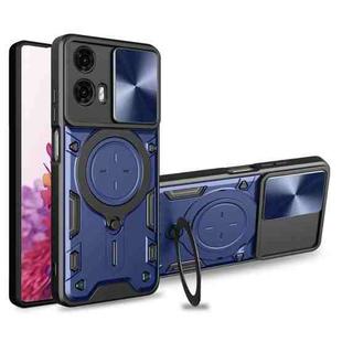 For Motorola Moto G24 Power CD Texture Sliding Camshield Magnetic Holder Phone Case(Blue)