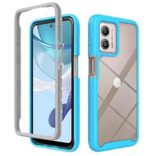 For Motorola Moto G53 Starry Sky Solid Color Shockproof TPU Clear PC Phone Case(Sky Blue)