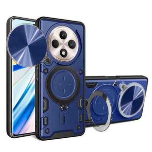 For OPPO Reno12 F 5G Global CD Texture Sliding Camshield Magnetic Holder Phone Case(Blue)