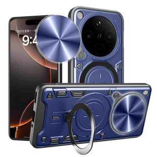 For OPPO Find X8 Pro CD Texture Sliding Camshield Magnetic Holder Phone Case(Blue)