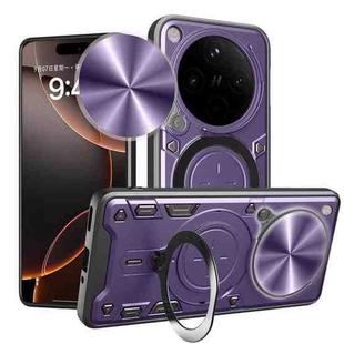 For OPPO Find X8 Pro CD Texture Sliding Camshield Magnetic Holder Phone Case(Purple)