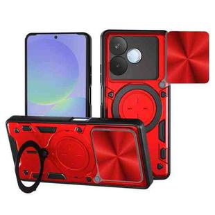 For OPPO A5 Pro 5G Global CD Texture Sliding Camshield Magnetic Holder Phone Case(Red)