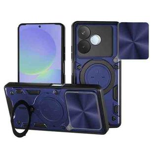 For OPPO A5 Pro 5G Global CD Texture Sliding Camshield Magnetic Holder Phone Case(Blue)