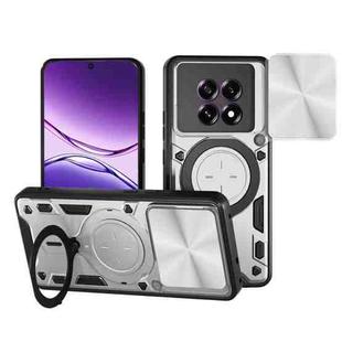 For OPPO F29 5G Global CD Texture Sliding Camshield Magnetic Holder Phone Case(Silver)