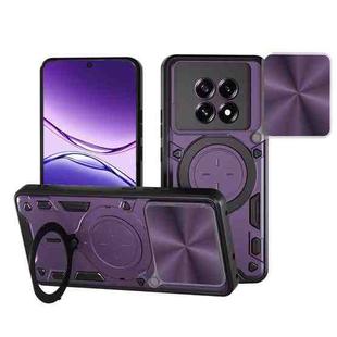 For OPPO F29 5G Global CD Texture Sliding Camshield Magnetic Holder Phone Case(Purple)