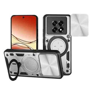 For OPPO F29 Pro 5G Global CD Texture Sliding Camshield Magnetic Holder Phone Case(Silver)