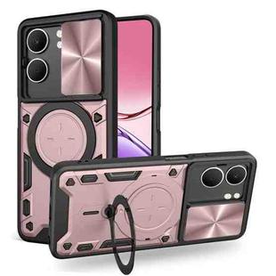 For OPPO A5 5G Global / A5x 5G CD Texture Sliding Camshield Magnetic Holder Phone Case(Pink)