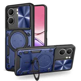 For OPPO A5 5G Global / A5x 5G CD Texture Sliding Camshield Magnetic Holder Phone Case(Blue)