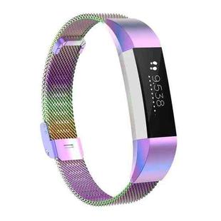 For Fitbit Alta / Alta HR / ACE Watch Button Mesh Metal Replacement Strap Watchband, Size:S(Colorful)