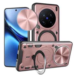 For vivo X200 Pro 5G CD Texture Sliding Camshield Magnetic Holder Phone Case(Pink)