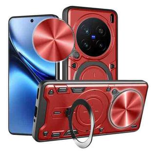For vivo X200 Pro 5G CD Texture Sliding Camshield Magnetic Holder Phone Case(Red)